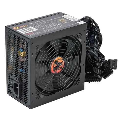 Vida 500W ATX PSU, 80+ Bronze, Fluid Dynamic Ultra-Quiet Fan, PCIe, Flat Black Cables, Power Lead Not Included-0