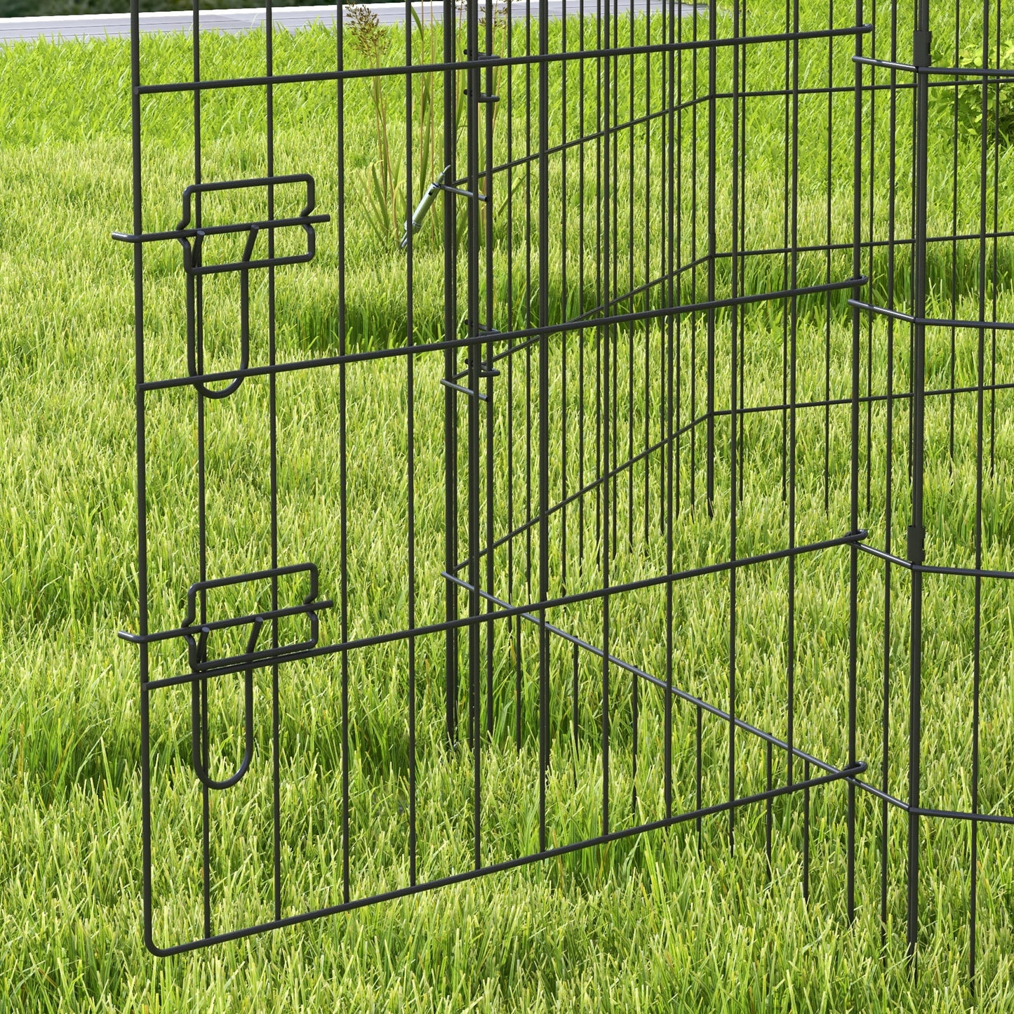 PawHut 8 Panel DIY Dog Pen with Door, for Dogs, Small Animals, Indoor/Outdoor Use, 91cm High-6