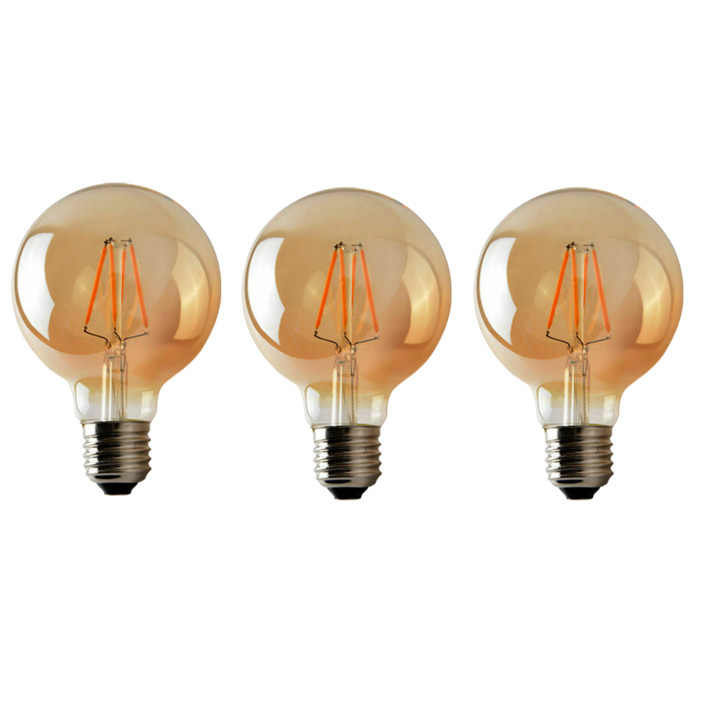 3Pack E27 LED Edison Dimmable Vintage Amber Glass Warm white 2700K Light Bulbs-0