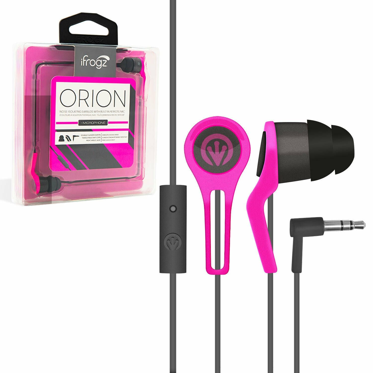 iFrogz Noise-Isolating Earbuds with Build-in Remote Mic Pink-0