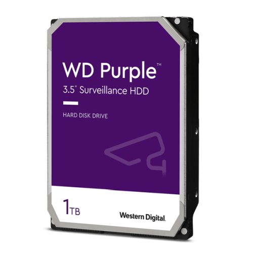 WD 3.5", 1TB, SATA3, Purple Surveillance Hard Drive, 5400RPM, 64MB Cache, OEM-0