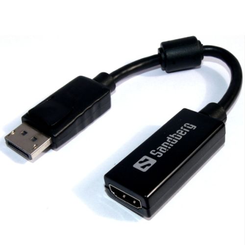 Sandberg DisplayPort Male to Female HDMI Converter Cable, Black, 5 Year Warranty-0