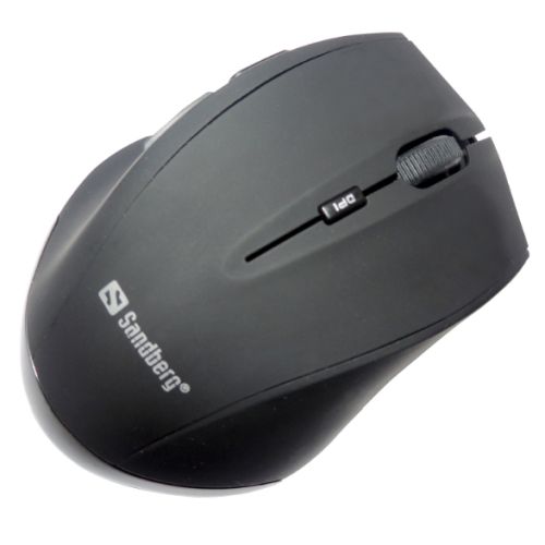 Sandberg (630-06) Wireless Optical Mouse, 1600 DPI, 5 Buttons, Black-0