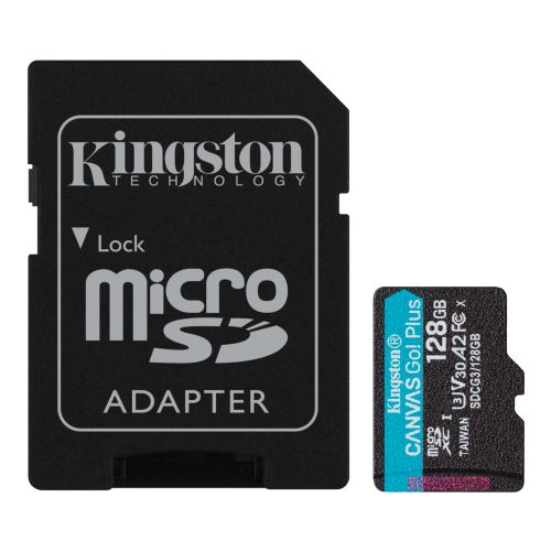 Kingston 128GB Canvas Go! Plus Micro SD Card with SD Adapter, UHS-I Class 10, U3, A2 App Performance, 170MB/s-0