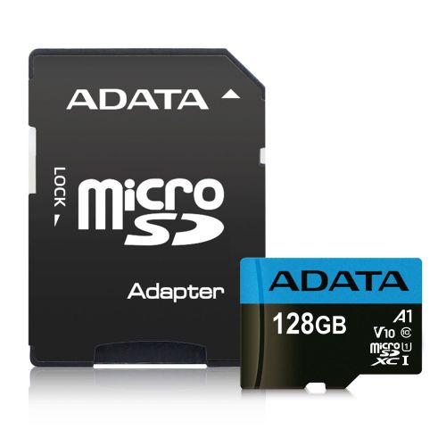 ADATA 128GB Premier Micro SDXC Card with SD Adapter, UHS-I Class 10, A1 App Performance, 85MB/s-0