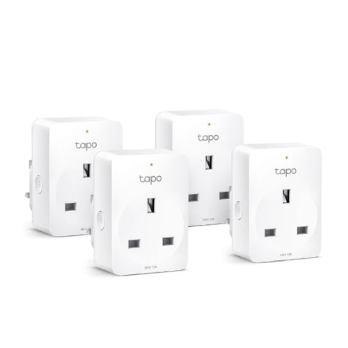 TP-LINK (TAPO P100 4-Pack) Mini Smart Wi-Fi Socket, Remote Access, Scheduling, Away Mode, Voice Control-0