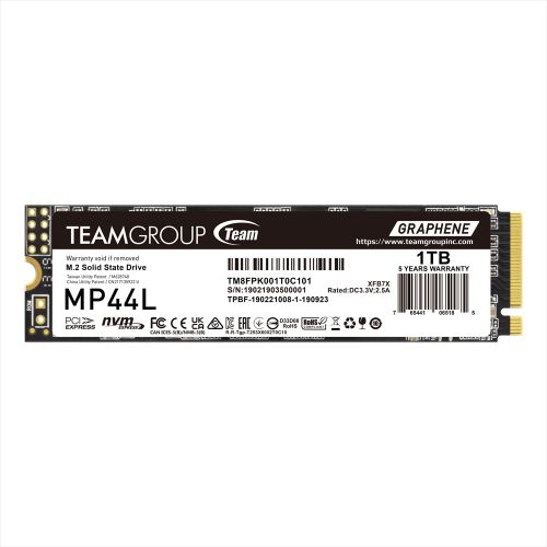 Team 1TB MP44L M.2 NVMe Gen4 SSD, M.2 2280, PCIe4, R/W 5000/4500 MB/s, Heat Dissipating Graphene Label-0