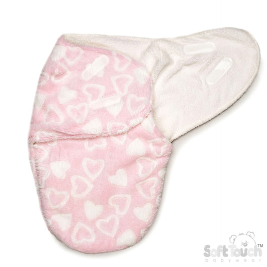 Swaddle Bag - Pink/Hearts (NB-3m) (PK6) SW114P-0