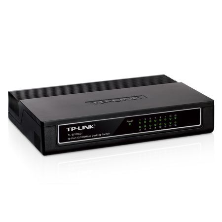 TP-LINK (TL-SF1016D) 16-Port 10/100Mbps Unmanaged Desktop Switch, Plastic Case-0