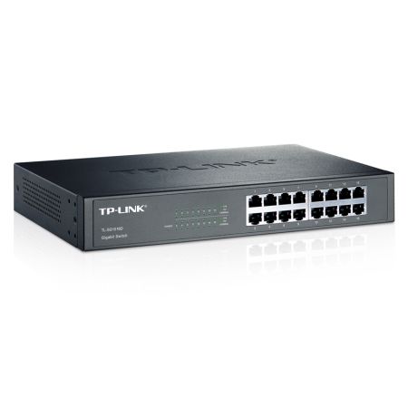 TP-LINK (TL-SG1016D) 16-Port Gigabit Unmanaged  Desktop/Rackmount Switch, Steel Case-0