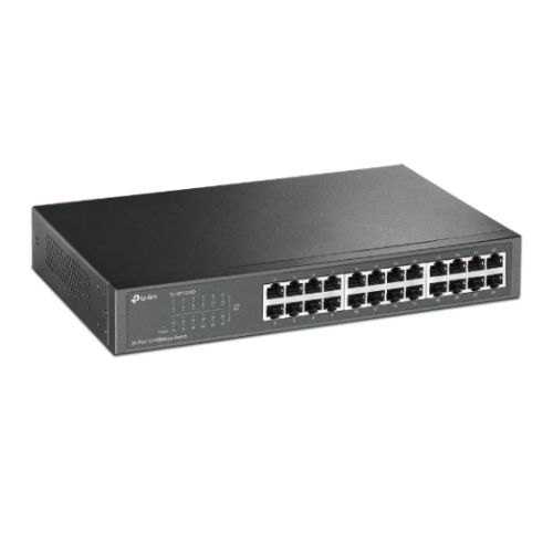 TP-LINK (TL-SF1024D) 24-Port 10/100 Unmanaged Desktop/Rackmount Switch, Steel Case-0