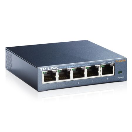 TP-LINK (TL-SG105) 5-Port Gigabit Unmanaged Desktop Switch, Steel Case-0