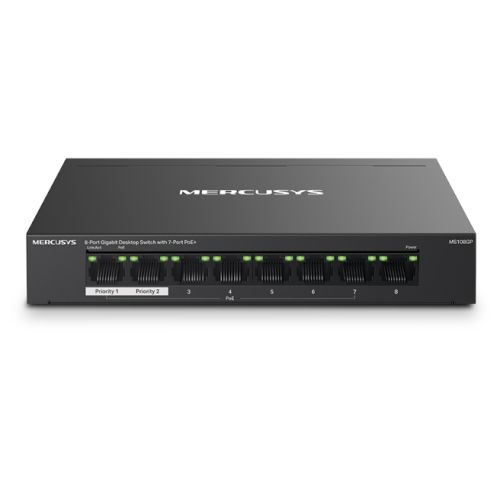 Mercusys (MS108GP) 8-Port Gigabit Desktop Switch with 7-Port PoE+, Steel Case-0