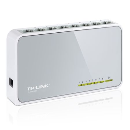 TP-LINK (TL-SF1008D V12) 8-Port 10/100 Unmanaged  Desktop Switch, Plastic Case-0