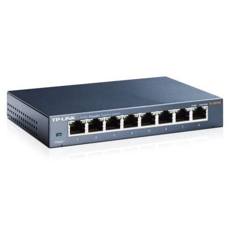 TP-LINK (TL-SG108) 8-Port Gigabit Unmanaged Desktop Switch, Steel Case-0