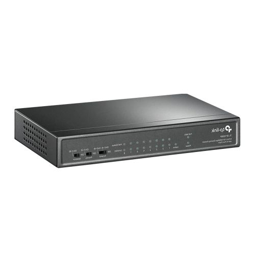 TP-LINK (TL-SF1009P) 9-Port 10/100 Unmanaged Desktop Switch, 8 Port PoE+, Steel Case-0