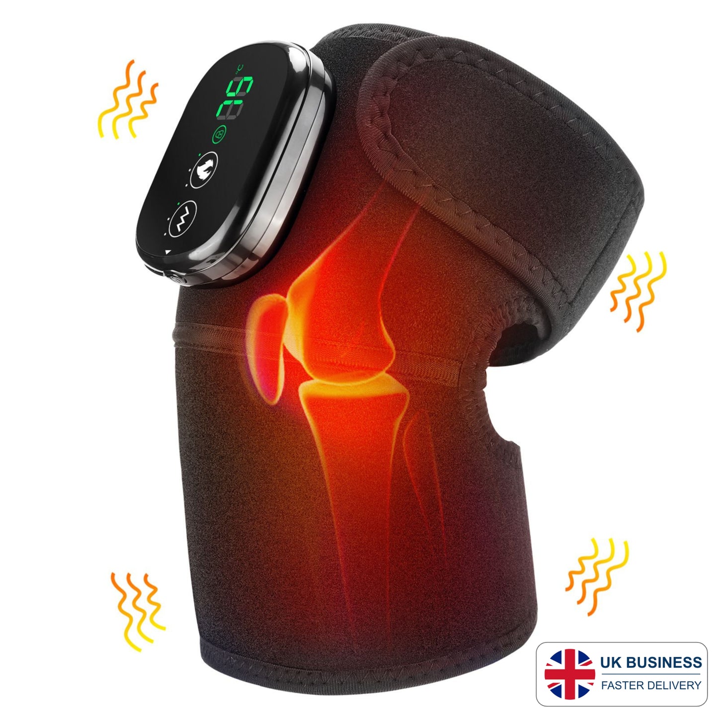 Cordless 3-in-1 Heated Knee, Elbow, And Shoulder Brace Wrap with Vibration | Shipped from UK Warehouse | Adjustable Heating and Vibration 3 adjustable settings | Ideal Christmas/Holiday Gift/ Elderly