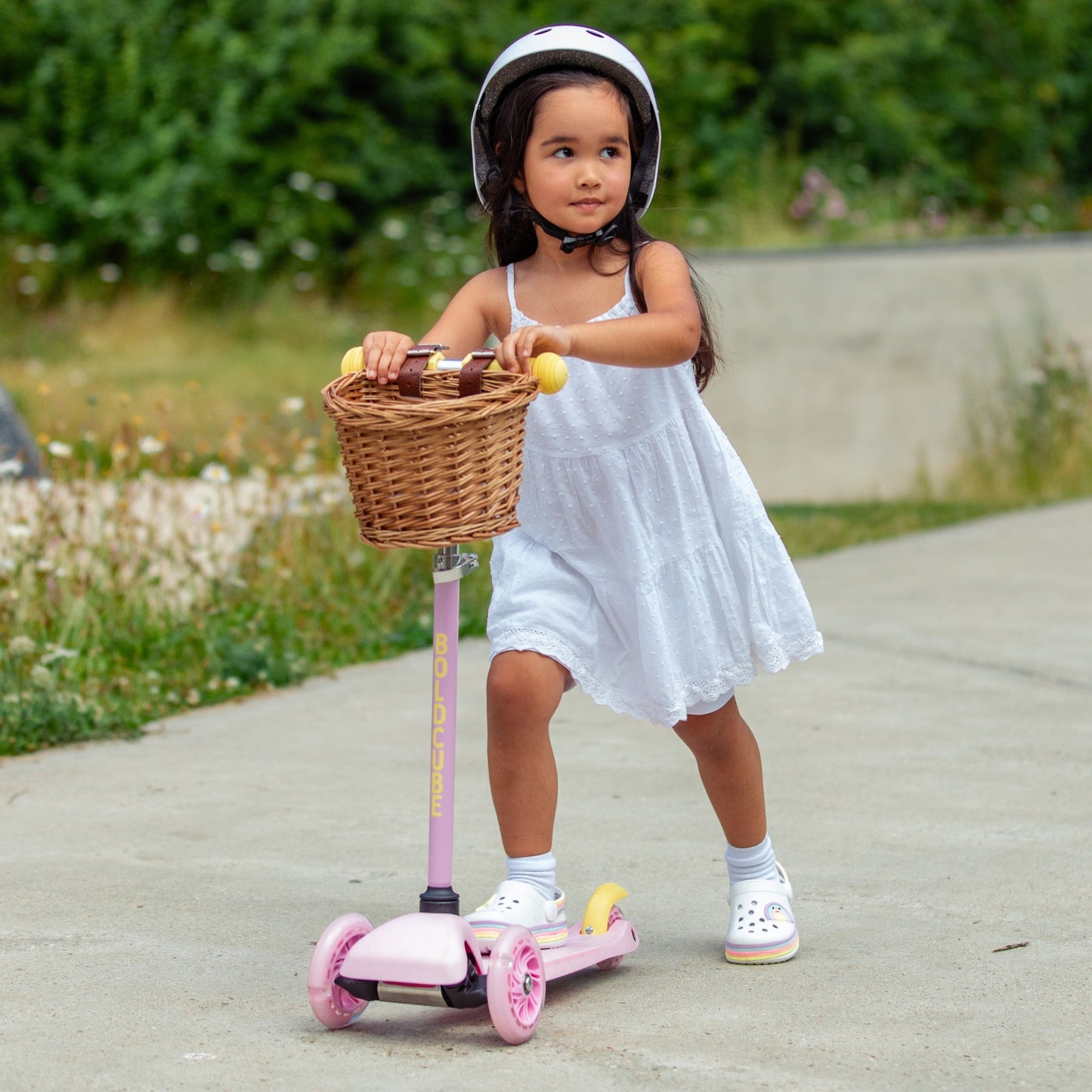 Pink & Yellow - Teeny 3 Wheel Scooter-2