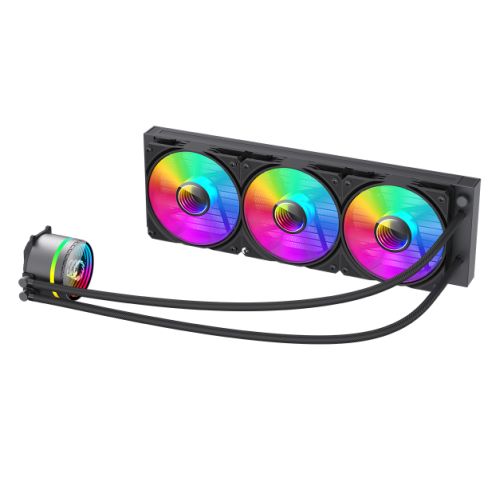 GameMax Iceburg 360mm ARGB Liquid CPU Cooler, 12cm ARGB PWM Fans, Infinity Mirror RGB Rotatable Pump Head-0