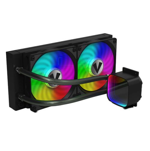 Vida Aquilo 240mm ARGB Liquid CPU Cooler, 2x ARGB PWM Fans, Infinity Mirror RGB Pump Head, Black-0