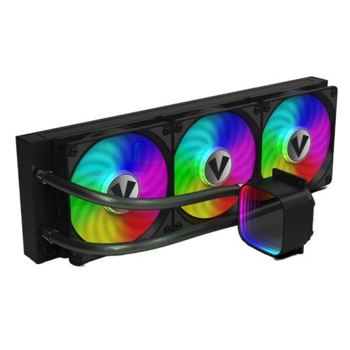 Vida Aquilo 360mm ARGB Liquid CPU Cooler, 3x ARGB PWM Fans, Infinity Mirror RGB Pump Head, Black-0