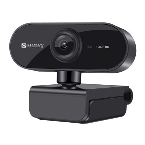 Sandberg USB Flex FHD 2MP Webcam with Mic, 1080p, 30fps, Glass Lens, Auto Adjusting, 360° Rotatable, Clip-on/Desk Mount, 5 Year Warranty-0