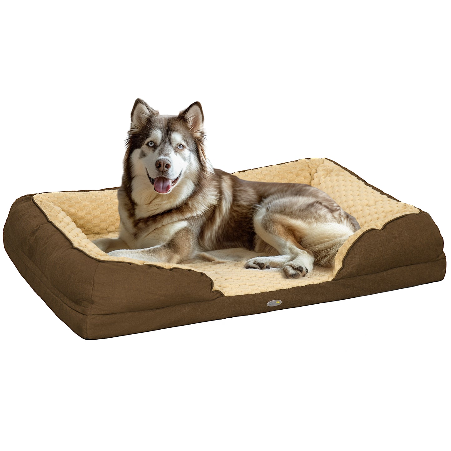 PawHut Calming Dog Bed Pet Mattress with Removable Cover, Anti-Slip Bottom, for Large Dogs, 120L x 80W x 22Hcm in Brown-0