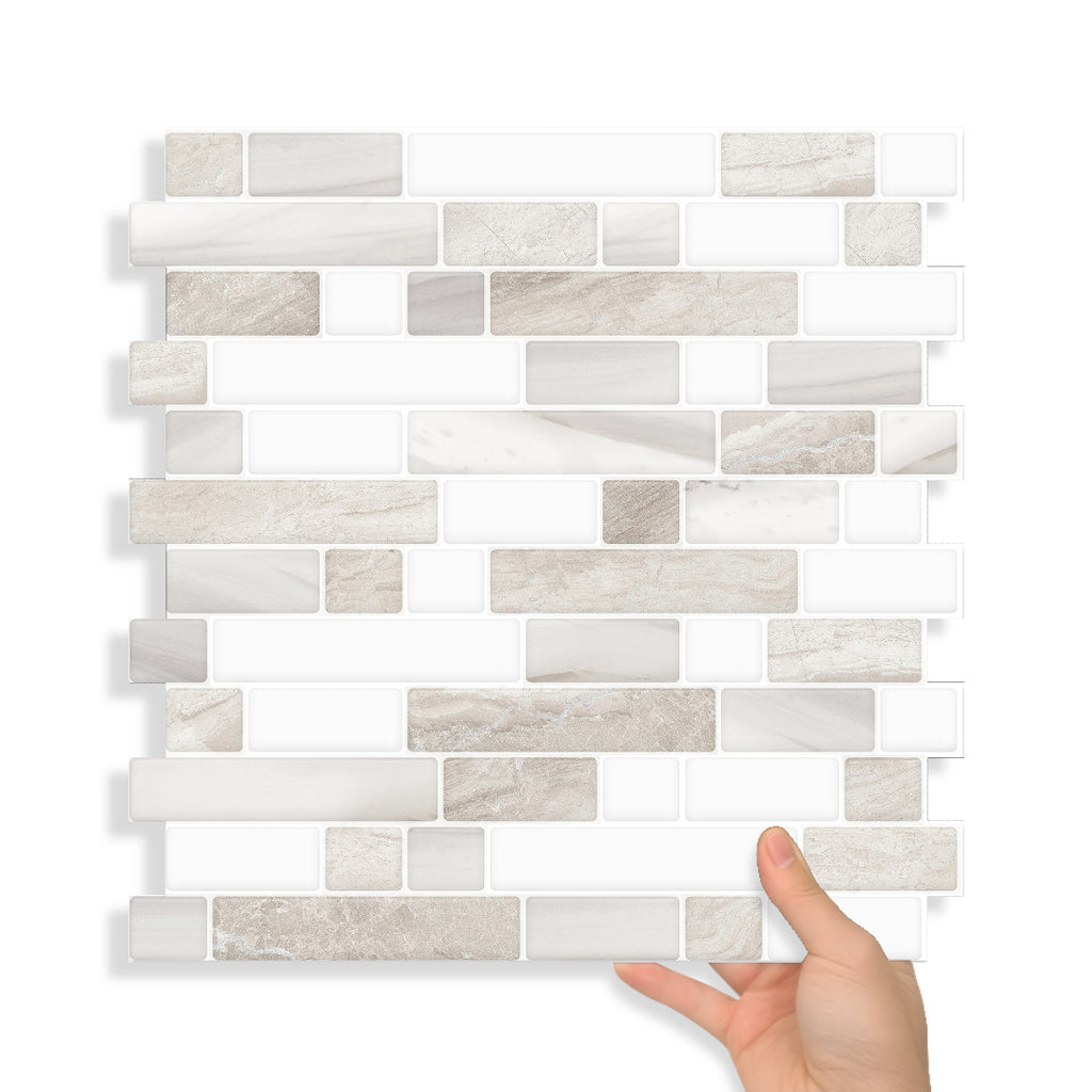 Glossy White & Beige