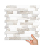 Glossy White & Beige