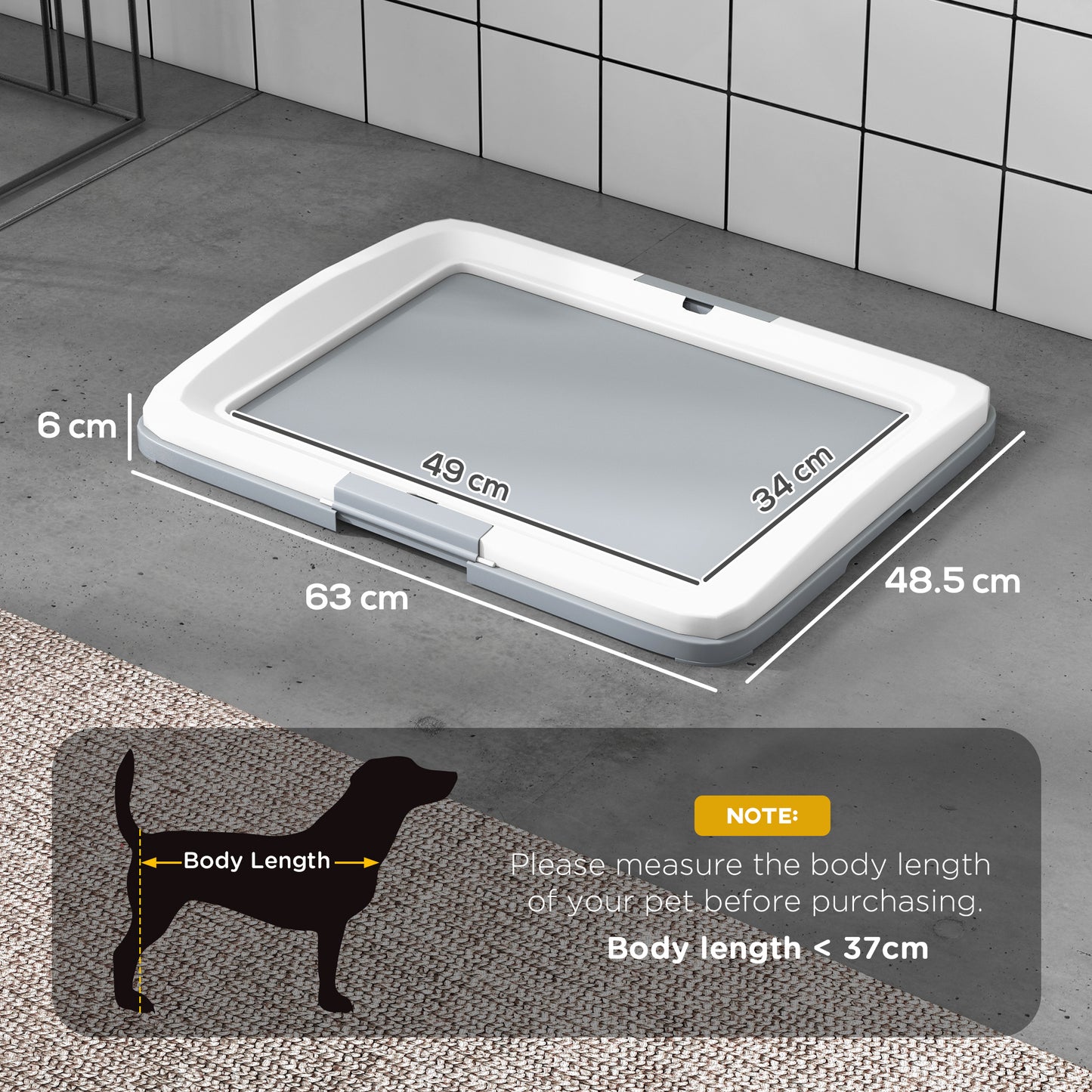 PawHut Dog Toilet Tray for Training Dogs, 63 x 49 x 6cm-1