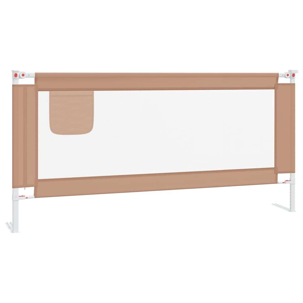 vidaXL Toddler Safety Bed Rail Taupe 190x25 cm Fabric