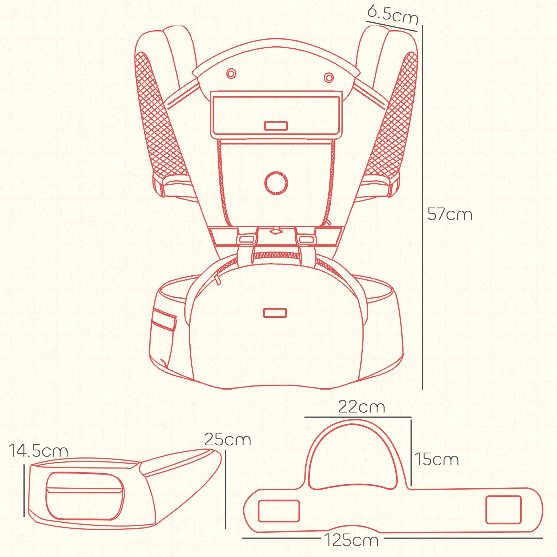 AIYAPLAY 6 in 1 Baby Carrier Newborn to Toddler with Removable Seat for 0-36 Months, Up to 15kg in Grey-1