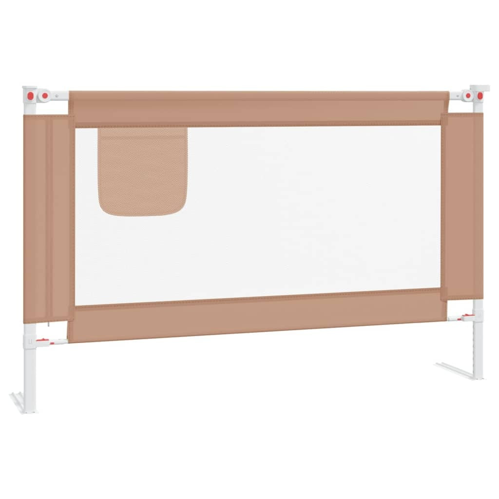 vidaXL Toddler Safety Bed Rail Taupe 120x25 cm Fabric