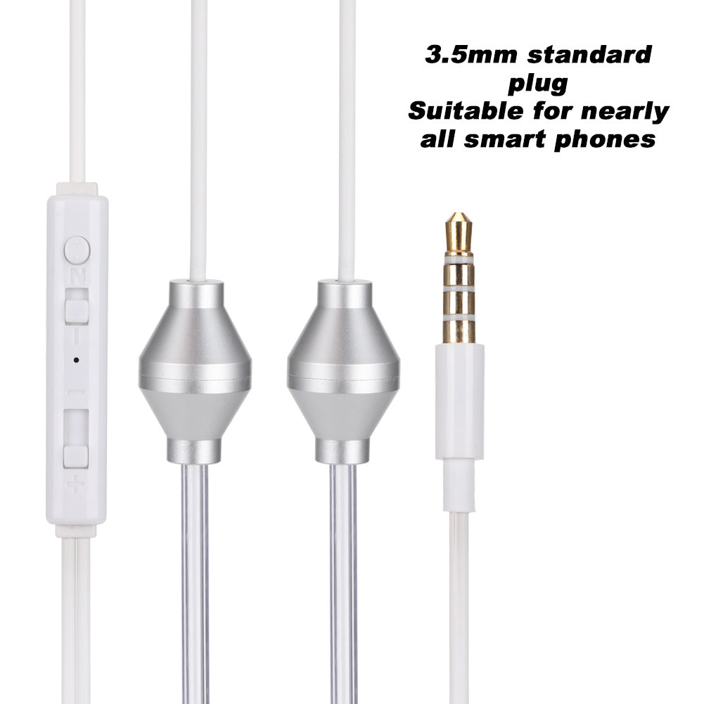 3.5mm Mobile Phone Double Spiral Earphone Anti Radiation Air Acoustic Tube Earphone