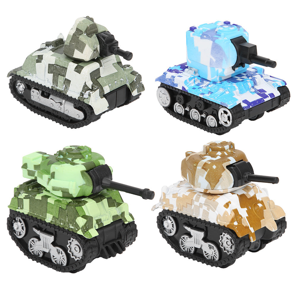 4pcs Alloy Tank Model Pull Back Highly Simulation Tank Model Decoration Toy GiftCamouflage Tank