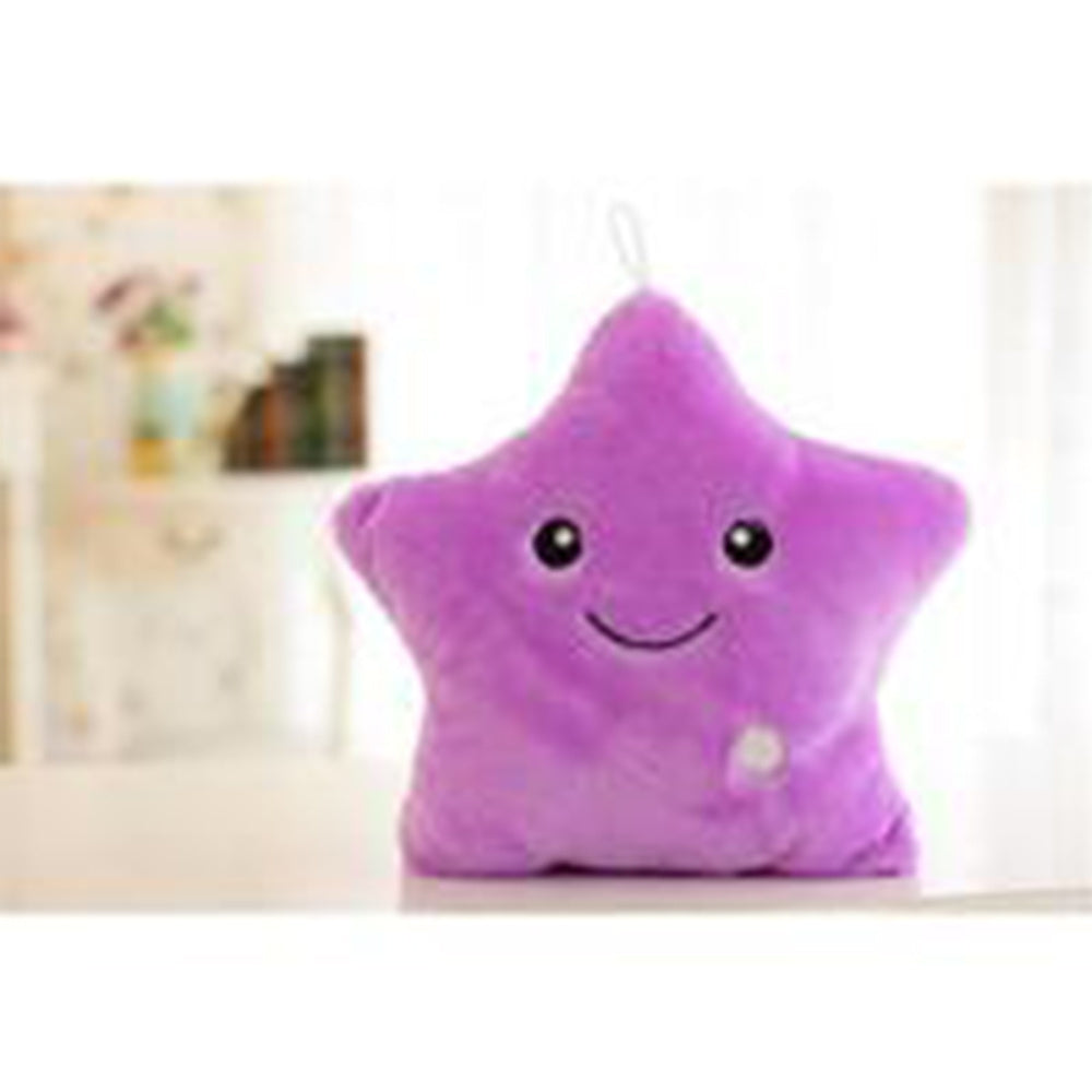 Clearance 34CM Colorful Luminous Five-pointed Star Pillow Plush Toy Best Decoration