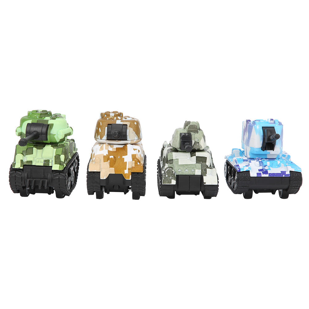 4pcs Alloy Tank Model Pull Back Highly Simulation Tank Model Decoration Toy GiftCamouflage Tank