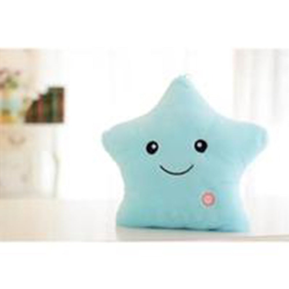 Clearance 34CM Colorful Luminous Five-pointed Star Pillow Plush Toy Best Decoration