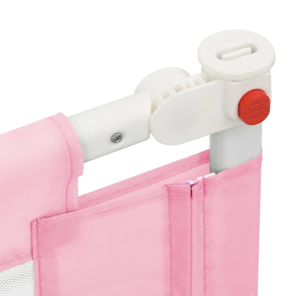 vidaXL Toddler Safety Bed Rail Pink 200x25 cm Fabric