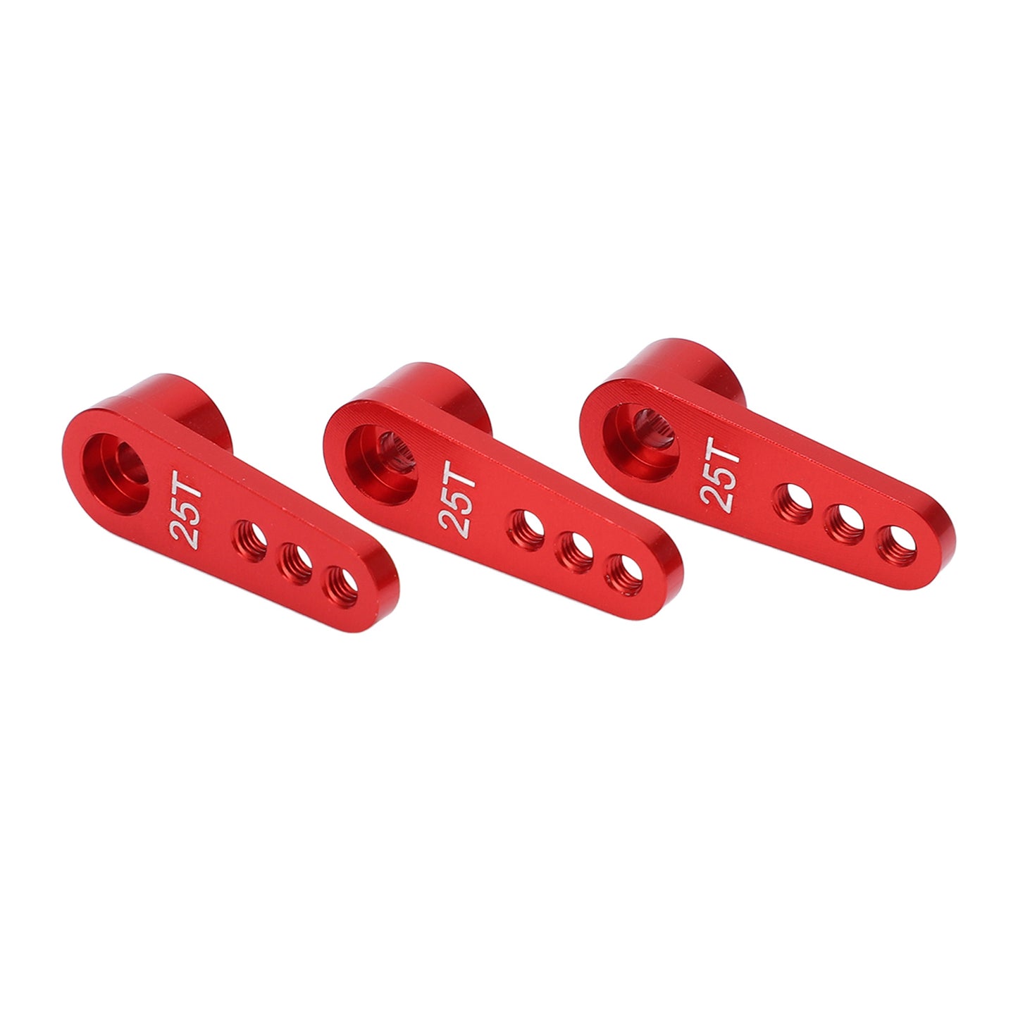 3pcs RC Aluminum 25T Servo Horns Metal Steering Arm for 1/8 1/10 RC Car Upgrade PartsRed