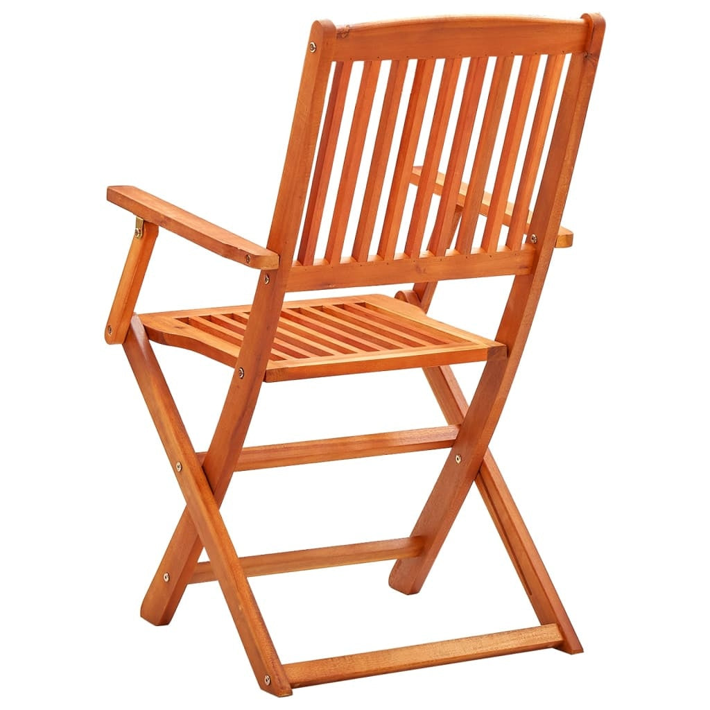 vidaXL Folding Patio Chairs 2 pcs Solid Eucalyptus Wood