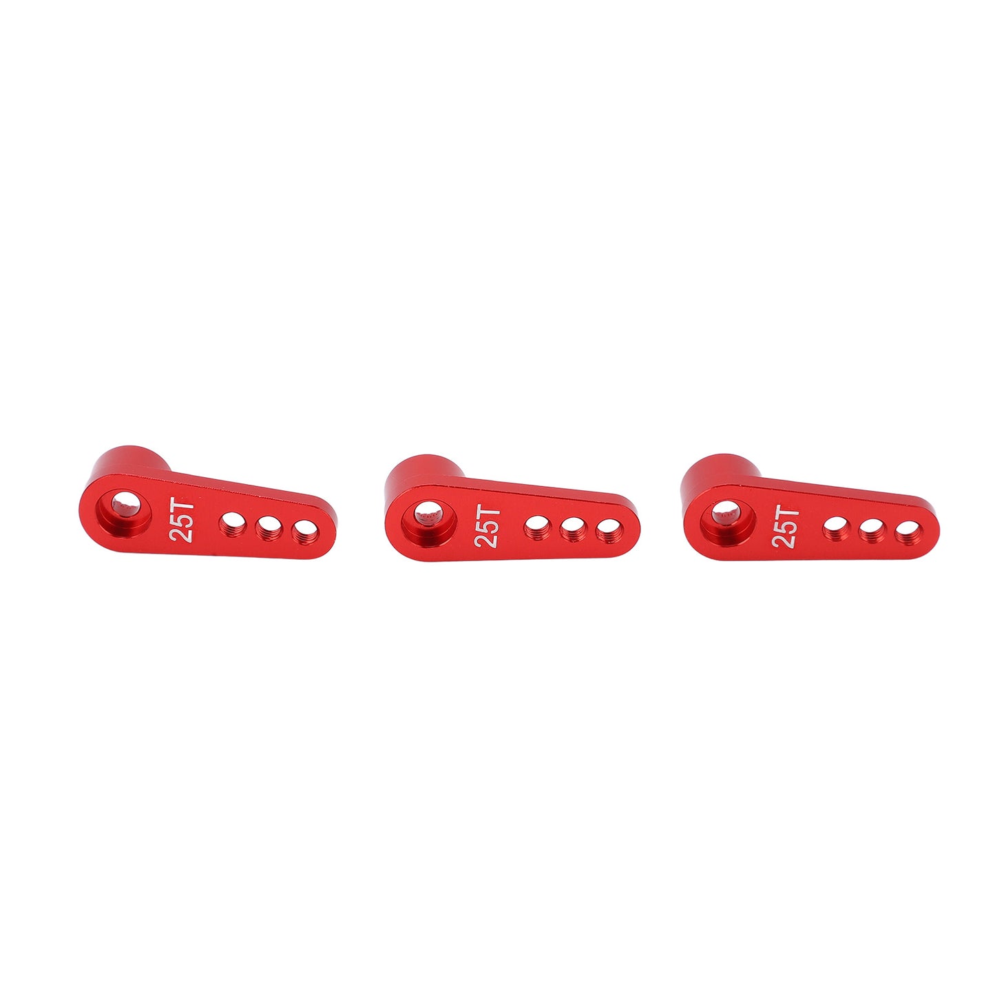 3pcs RC Aluminum 25T Servo Horns Metal Steering Arm for 1/8 1/10 RC Car Upgrade PartsRed