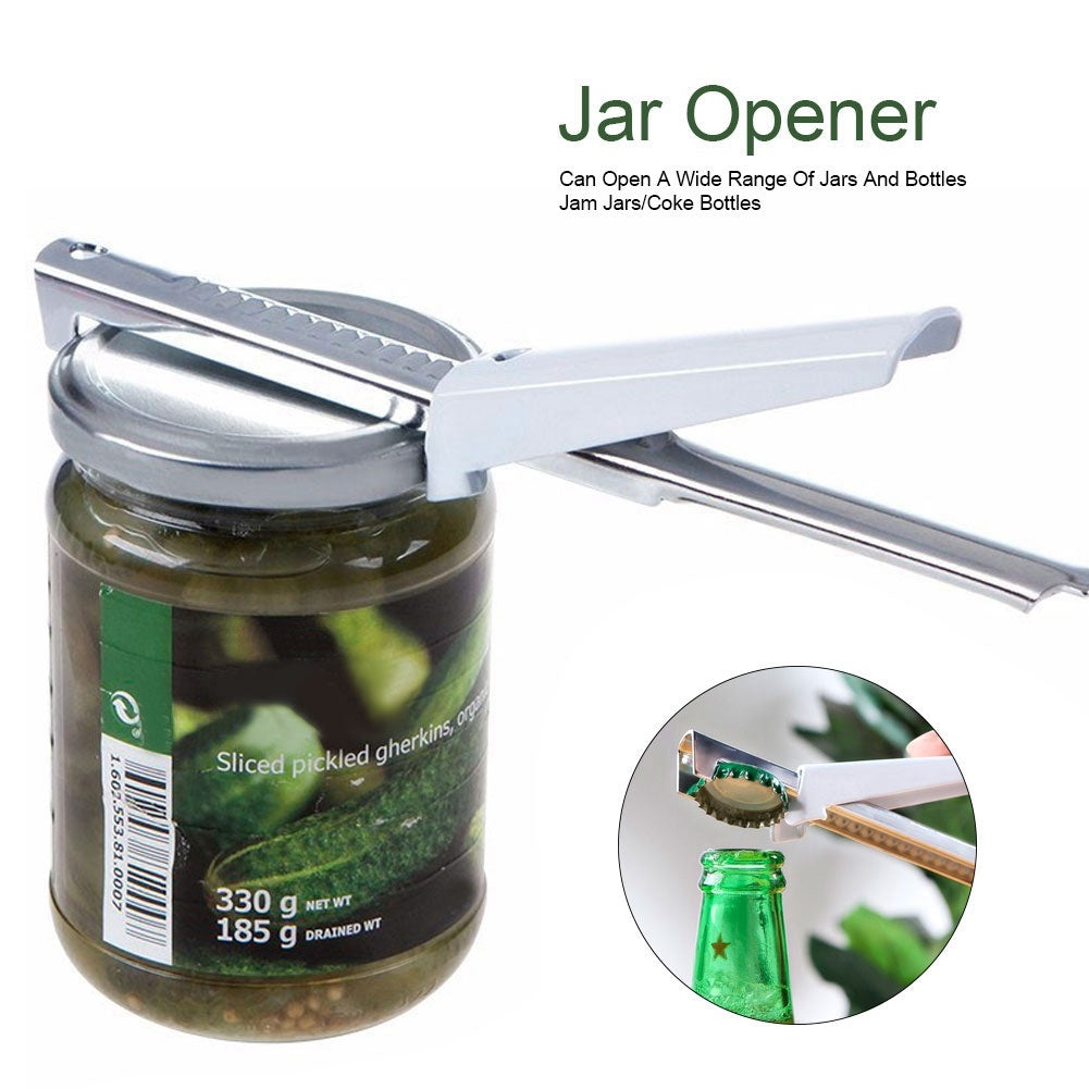 Food Grade Stainless Steel Jar Opener Adjustable Bottle Opener Easily Opens Bottle Lids