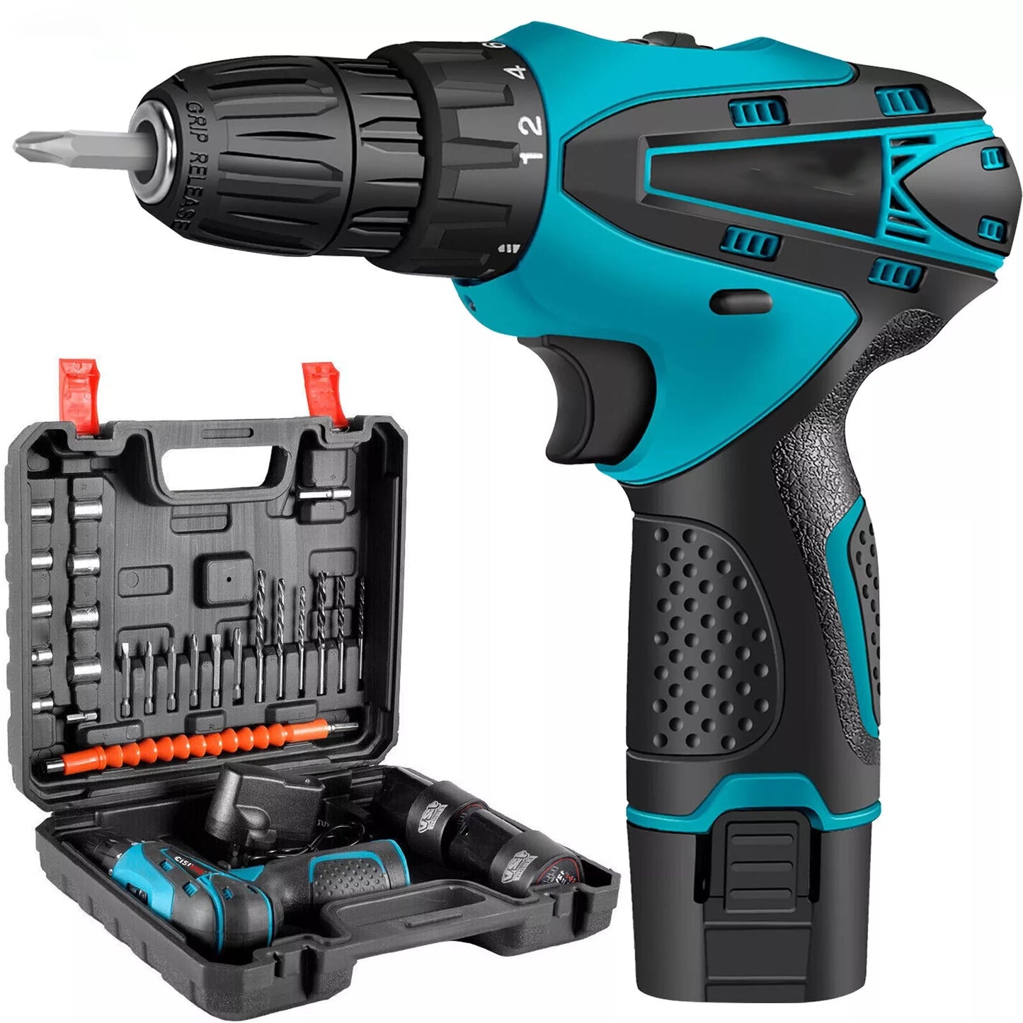 12V Cordless Drill Electric Screwdriver Power Driver Combi Drills Kit