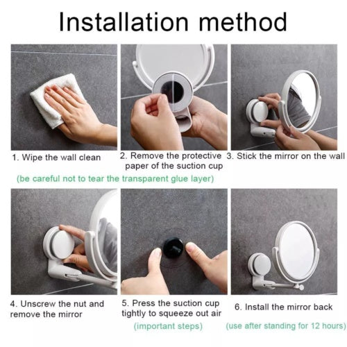 Extending Makeup Bedroom Bathroom Shaving Double Side Mirror Wall Mounted