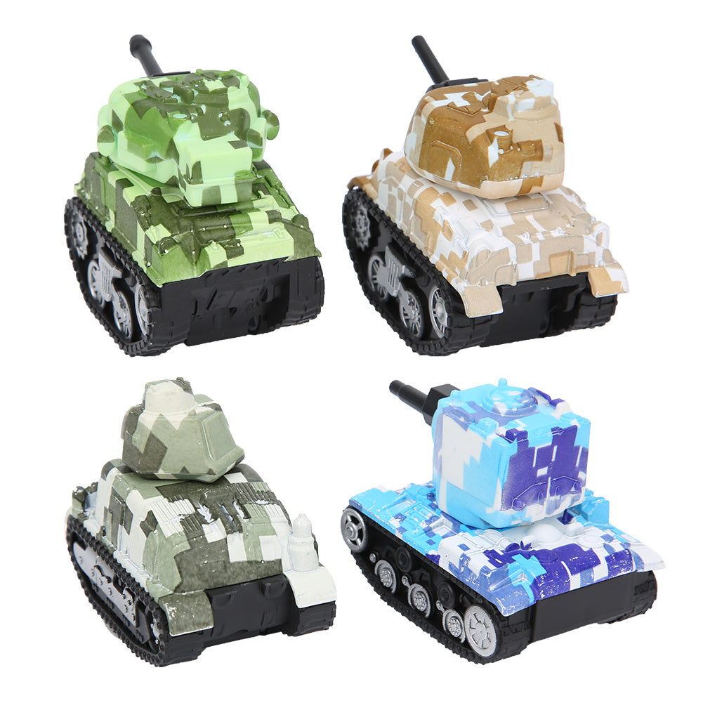 4pcs Alloy Tank Model Pull Back Highly Simulation Tank Model Decoration Toy GiftCamouflage Tank