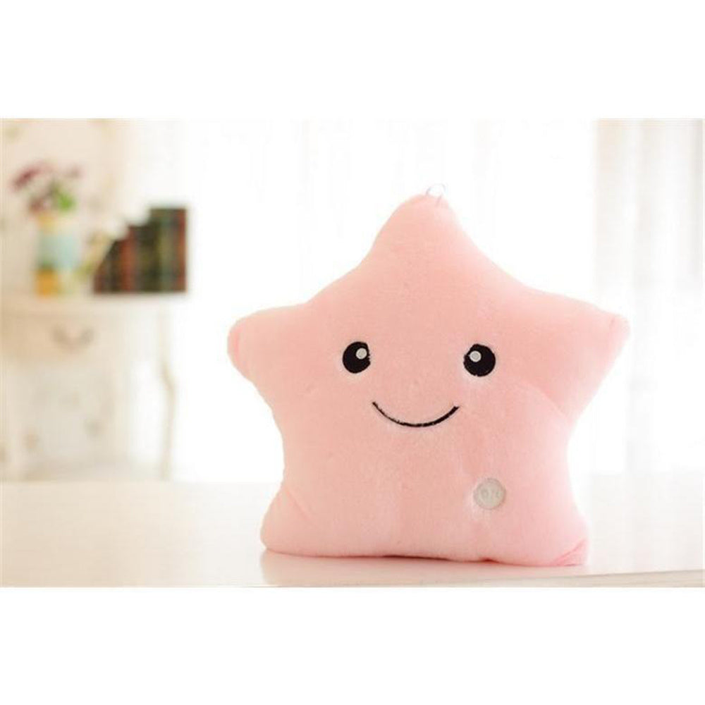 Clearance 34CM Colorful Luminous Five-pointed Star Pillow Plush Toy Best Decoration