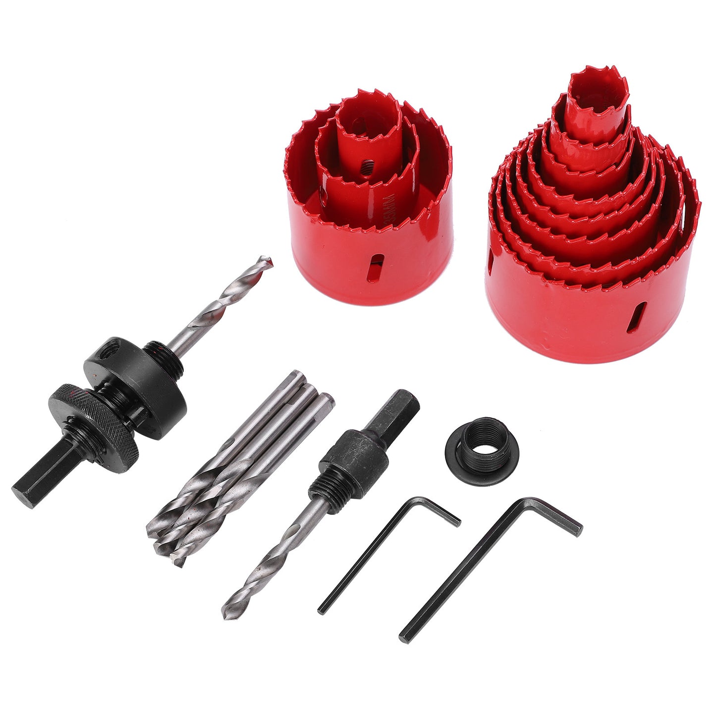 17Pcs BiMetal Hole Saw Set Red High Speed Steel Woodworking Holes Opener Drilling Tools