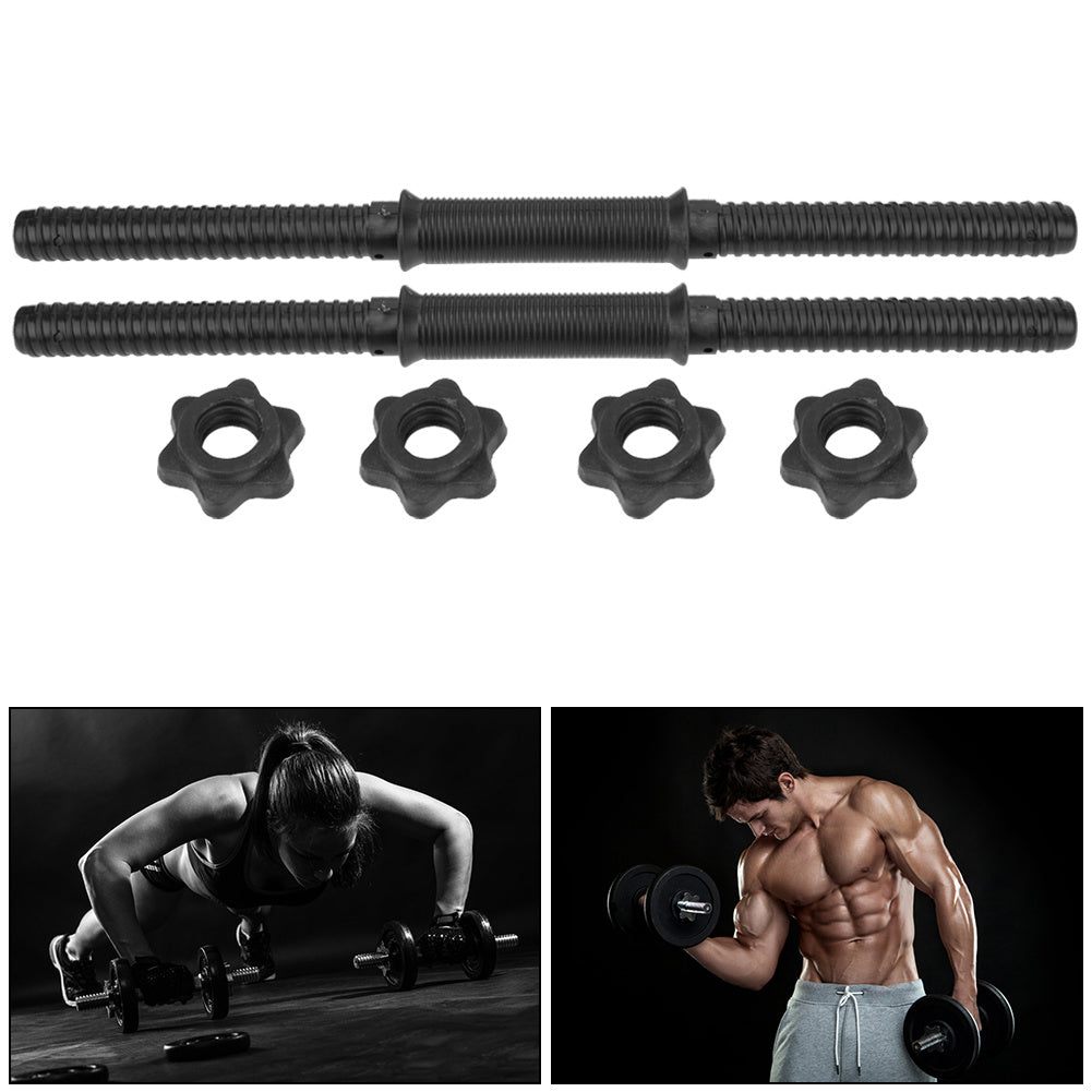 (2Pcs/Set) Gym Home Training Dumbbell Bars Weight Lifting Handles with 4 Spinlock Collar