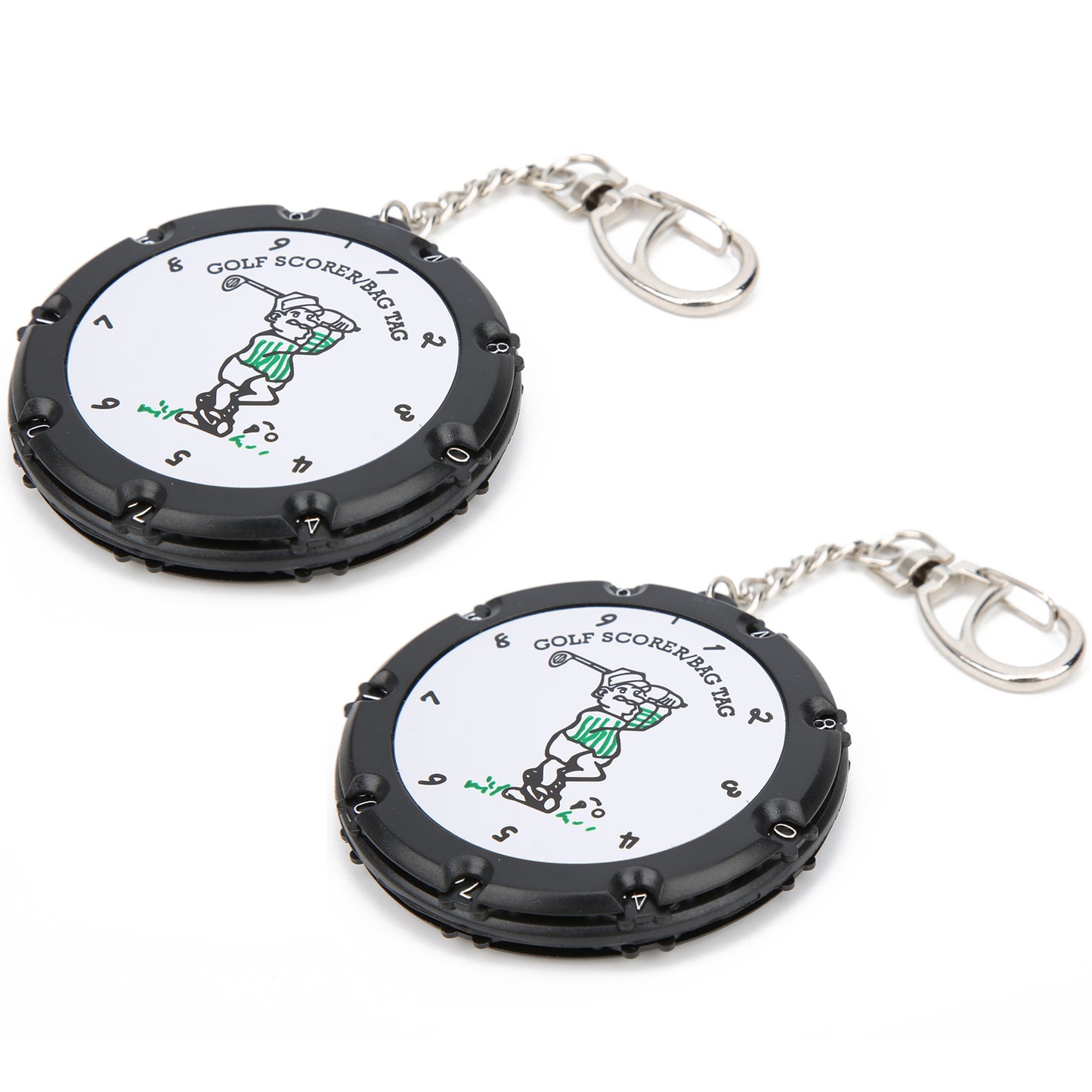 2pcs Portable Golf Stroke Counter 18 Holes Golf Score Counter Device with Key Chain